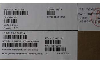 Lenovo 5CB1J31458 Tastatur inkl. Topcase ASM_EURO ENGL82UGOG_RGB