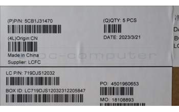 Lenovo 5CB1J31470 Tastatur inkl. Topcase ASM_KOR L82UG OG_RGB