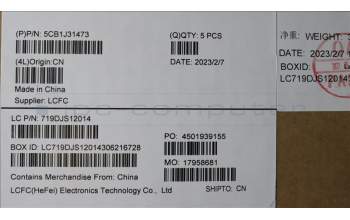 Lenovo 5CB1J31473 Tastatur inkl. Topcase ASM_POR L82UG OG_RGB