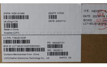 Lenovo 5CB1J31480 Tastatur inkl. Topcase ASM_THAI L82UG OG_RGB