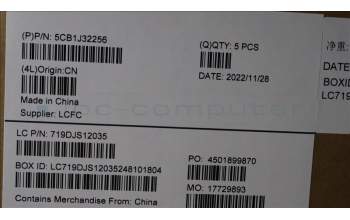 Lenovo 5CB1J32256 Tastatur inkl. Topcase ASM_ENG L82UG SG_RGB