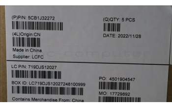 Lenovo 5CB1J32272 Tastatur inkl. Topcase ASM_POR L82UG SG_RGB