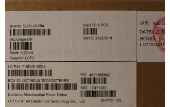 Lenovo 5CB1J32284 C-Cover with keyboard,Belgian,Storm Grey,White Backlight