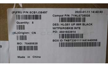 Lenovo 5CB1J38497 Tastatur inkl. TopcaseASM_EUROENG C82SCRGB BLA