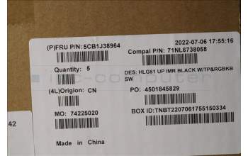 Lenovo 5CB1J38964 Tastatur inkl. Topcase ASM_SWS C82SCRGB BLA