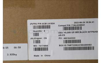 Lenovo 5CB1J41934 Tastatur inkl. Topcase französisch/arabsich C 82SB BLA