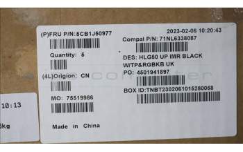 Lenovo 5CB1J50977 Tastatur inkl. Topcase ASM_UK C82SBRGB BLA