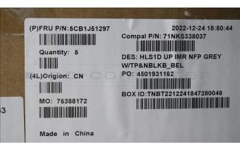 Lenovo 5CB1J51297 Tastatur inkl. TopcaseASM_BEL C82VG NFP CG