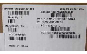 Lenovo 5CB1J51303 Tastatur inkl. TopcaseASM_FRA/ARA C82VG NFP CG