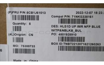 Lenovo 5CB1J61013 C-Cover with keyboard, Bulgarian, Abyss Blue, Non-Fingerprint, UK