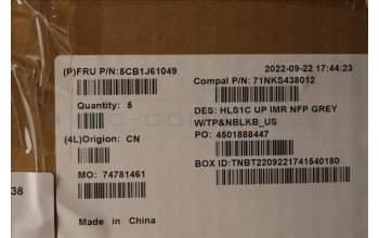 Lenovo 5CB1J61049 Tastatur inkl. TopcaseASM_ENG C82VF NFP CG