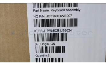 Lenovo 5CB1J76024 Tastatur inkl. Topcase ASM_ENG H82WUSTGY