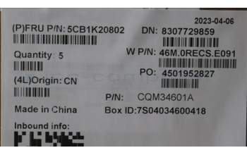 Lenovo 5CB1K20802 Tastatur inkl. Topcase ASM_GRE W82XX AG BL