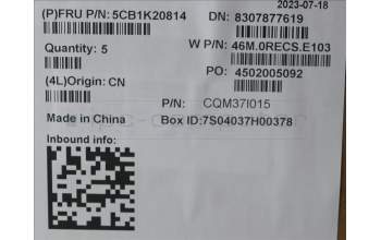 Lenovo 5CB1K20814 Tastatur inkl. Topcase französisch/arabsich W82XX AG BL