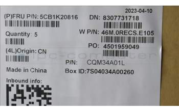 Lenovo 5CB1K20816 Tastatur inkl. Topcase ASM_ENG W82XX AG