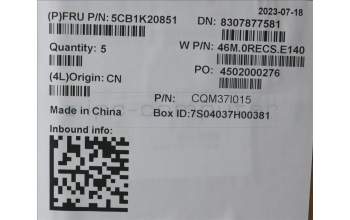 Lenovo 5CB1K20851 Tastatur inkl. Topcase spanisch W82XX SB BL