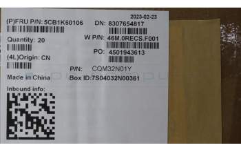 Lenovo 5CB1K60106 LCD Cover W 82XY AG