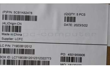 Lenovo 5CB1K62478 Tastatur inkl. Topcase ASM_NORDIC L83B1 OAT