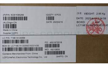 Lenovo 5CB1K85266 Tastatur inkl. Topcase spanisch L82XA NFPAG BL