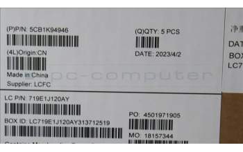 Lenovo 5CB1K94946 Tastatur inkl. Topcase ASM_ENG L82XB AG BL