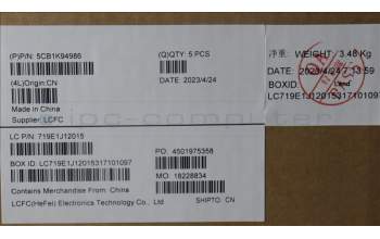 Lenovo 5CB1K94986 Tastatur inkl. Topcase deutsch L82XB AG NBL