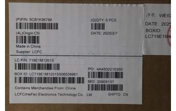 Lenovo 5CB1K96786 Tastatur inkl. Topcase ASM_BUL L82XM AG BL