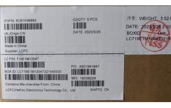 Lenovo 5CB1K96862 Tastatur inkl. Topcase ASM_ITA L82XM AGFP BL