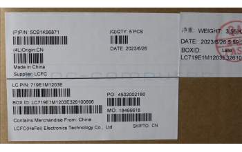 Lenovo 5CB1K96871 Tastatur inkl. Topcase schweiz L82XM AGFP BL