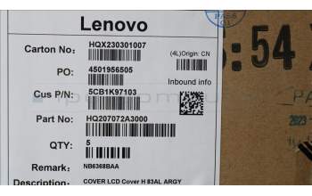 Lenovo 5CB1K97103 COVER LCD Cover H 83AL ARGY