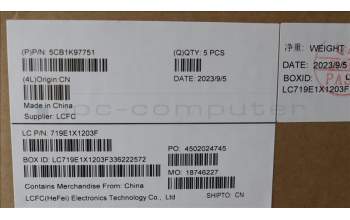 Lenovo 5CB1K97751 C-Cover with keyboard,Portuguese,Arctic Grey,Backlight,FingerPrint