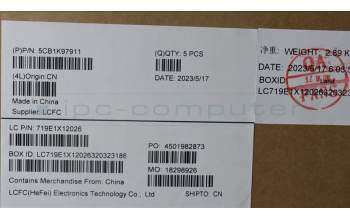 Lenovo 5CB1K97911 Tastatur inkl. Topcase schweiz L82XL NFP ABNBL