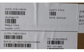 Lenovo 5CB1K98184 Tastatur inkl. Topcase ASM_KOR L83AS A/G