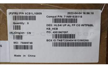 Lenovo 5CB1L10809 Tastatur inkl. Topcase_HBW C82XD FP CG BL AL