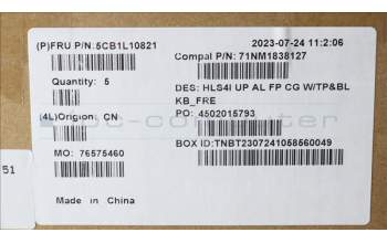 Lenovo 5CB1L10821 Tastatur inkl. Topcase_FRA C82XD FP CG BL AL