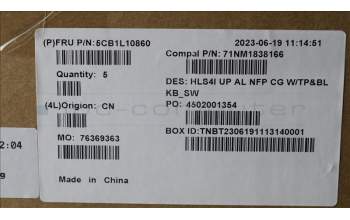 Lenovo 5CB1L10860 Tastatur inkl. Topcase_SWS C82XD NFP CG BL AL