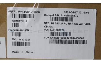 Lenovo 5CB1L10866 Tastatur inkl. Topcase_ENG C82XD NFP CG BL PL