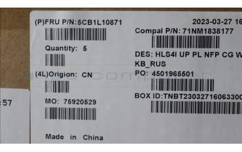 Lenovo 5CB1L10871 Tastatur inkl. Topcase_RUS C82XD NFP CG BL PL