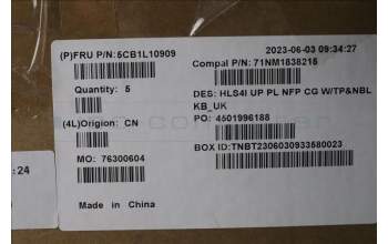 Lenovo 5CB1L10909 Tastatur inkl. Topcase_UK C82XD NFP CG NBL PL