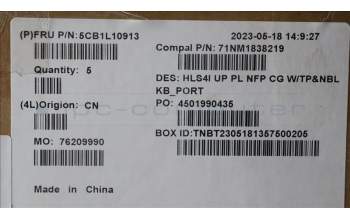 Lenovo 5CB1L10913 Tastatur inkl. Topcase_POR C82XD NFP CG NBL PL