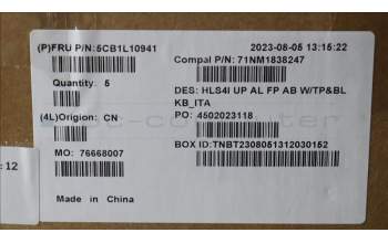 Lenovo 5CB1L10941 Tastatur inkl. Topcase_ITA C82XD FP AB BL AL