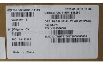 Lenovo 5CB1L11150 Tastatur inkl. Topcase_SLV C82XD FP AB BL AL