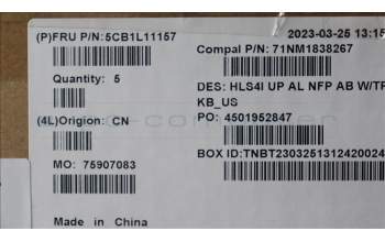 Lenovo 5CB1L11157 Tastatur inkl. Topcase_ENG C82XD NFP AB BL AL