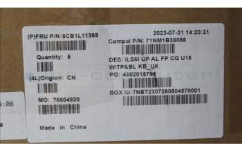 Lenovo 5CB1L11369 Tastatur inkl. Topcase_UK C82XF FP CG BL AL