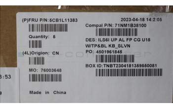 Lenovo 5CB1L11383 Tastatur inkl. Topcase_SLV C82XF FP CG BL AL