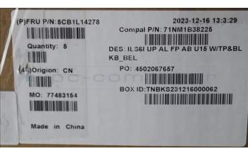 Lenovo 5CB1L14278 Tastatur inkl. Topcase_BEL C82XF FP AB BL AL