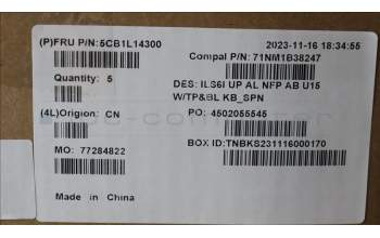 Lenovo 5CB1L14300 Tastatur inkl. Topcase_SPA C82XF NFP AB BL AL