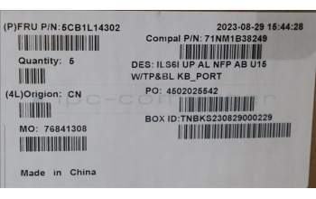 Lenovo 5CB1L14302 C-Cover with keyboard, Portuguese, Abyss Blue, Backlight, Non-FingerPrint, UK