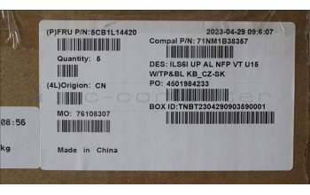 Lenovo 5CB1L14420 COVER UpCase_CZE/SLK C82XF NFP VT BL AL