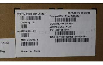 Lenovo 5CB1L14427 COVER UpperASM_KOR C21JE MGBL