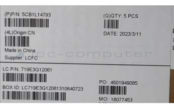 Lenovo 5CB1L14793 Tastatur inkl. Topcase ASM_GRE L82XR FP AG BL